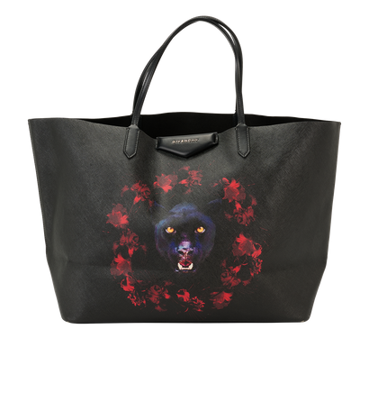 Panther Antigona Tote, &pound;275, Handbags, Black, Leather, Front view